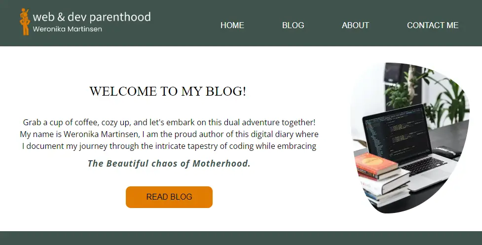 Picture of my first project page - Web&Dev Parenthood